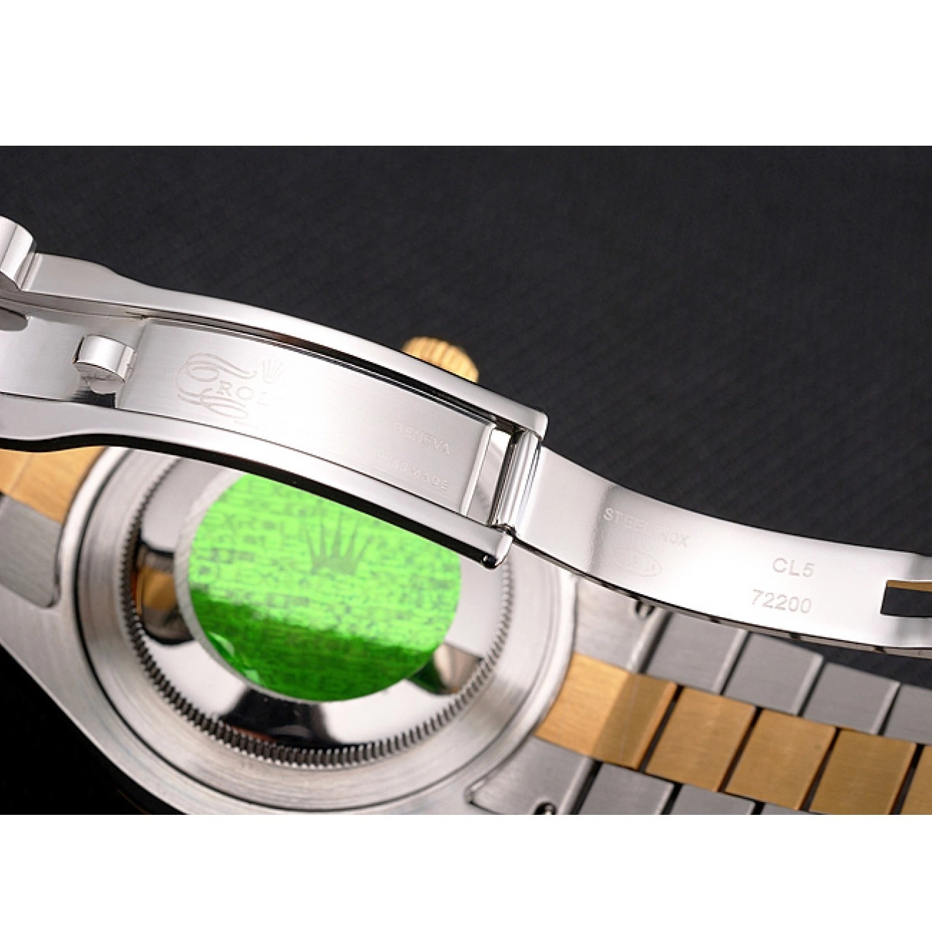 Aaa replica watch Hour Steel Tone Diamond Swiss Rolex Case White Bracelet Two Marks Bezel Datejust Stainless Dial Gold 0803
